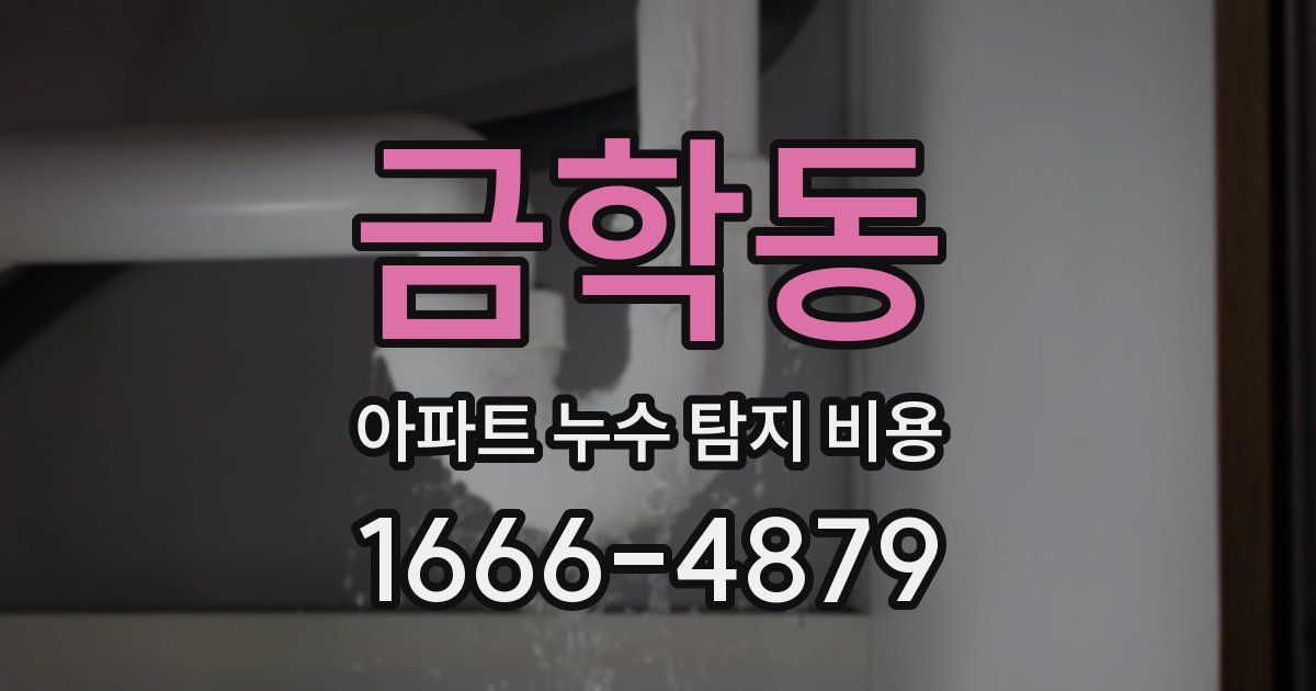 금학동 아파트 누수 탐지 비용