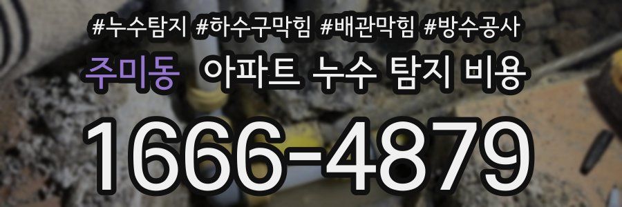 주미동 아파트 누수 탐지 비용