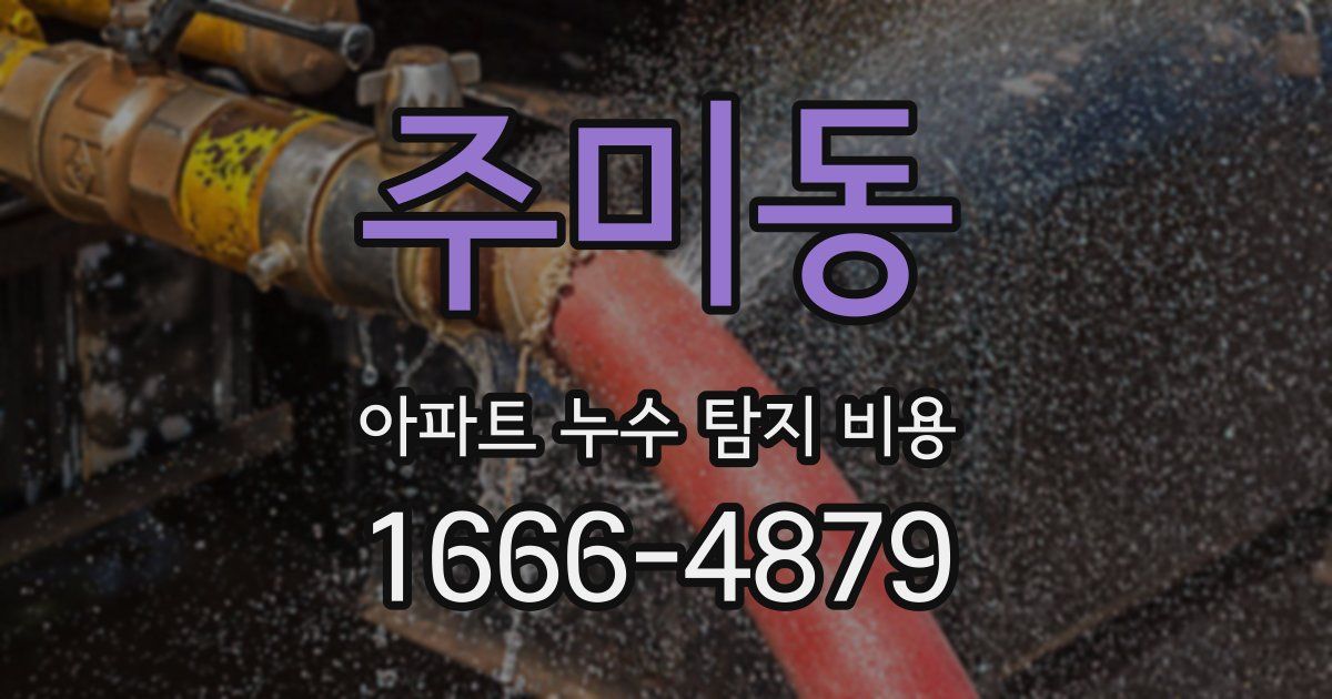 주미동 아파트 누수 탐지 비용