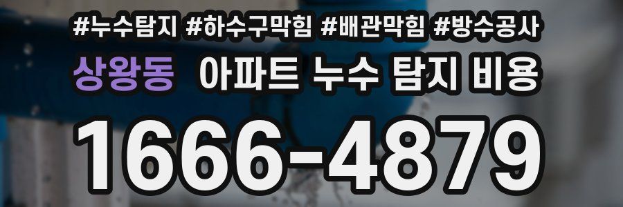 상왕동 아파트 누수 탐지 비용