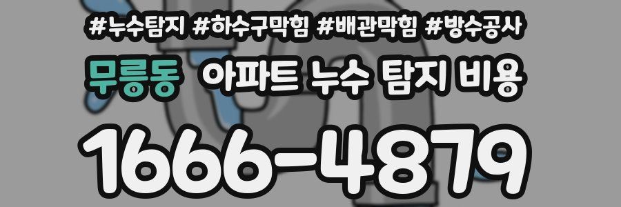 무릉동 아파트 누수 탐지 비용