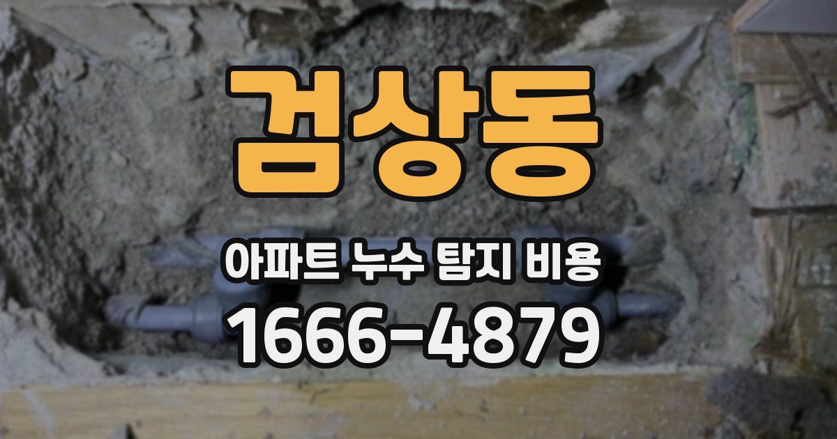 검상동 아파트 누수 탐지 비용