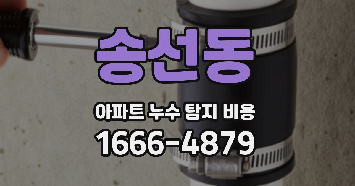 송선동 아파트 누수 탐지 비용