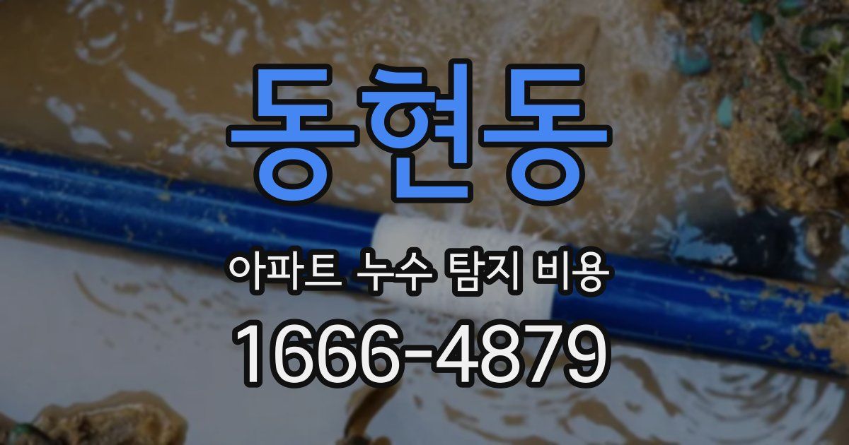 동현동 아파트 누수 탐지 비용