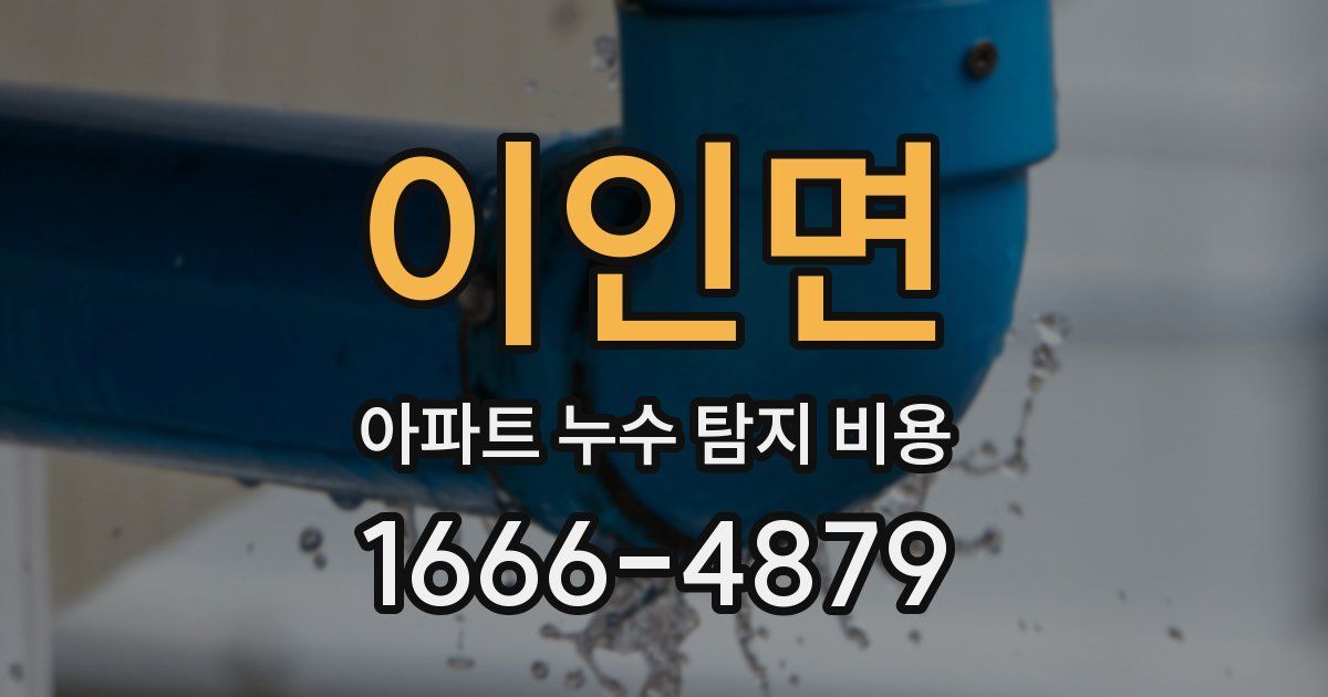 이인면 아파트 누수 탐지 비용
