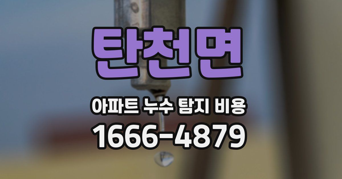 탄천면 아파트 누수 탐지 비용