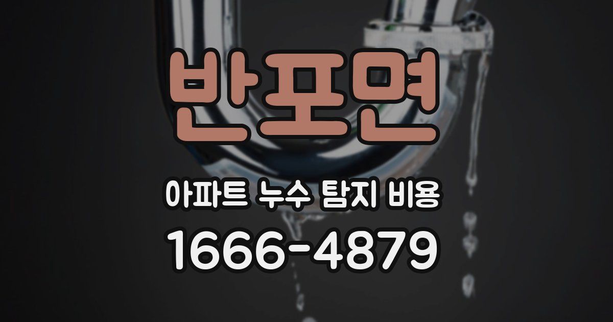 반포면 아파트 누수 탐지 비용
