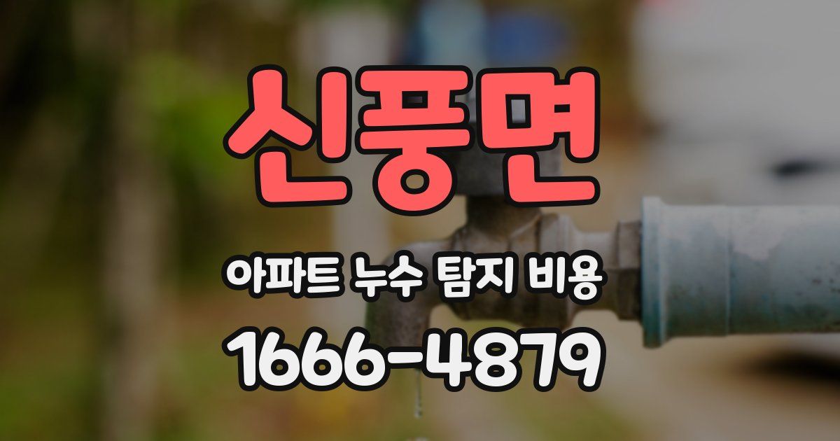 신풍면 아파트 누수 탐지 비용