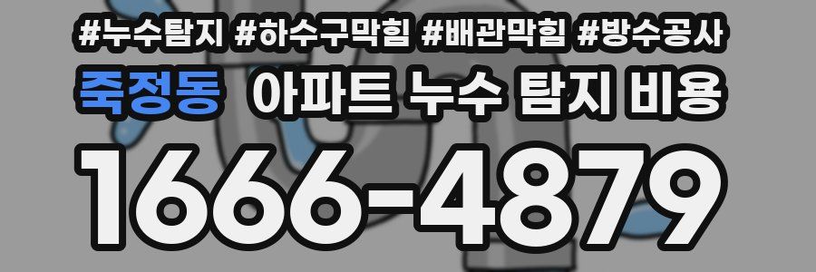 죽정동 아파트 누수 탐지 비용