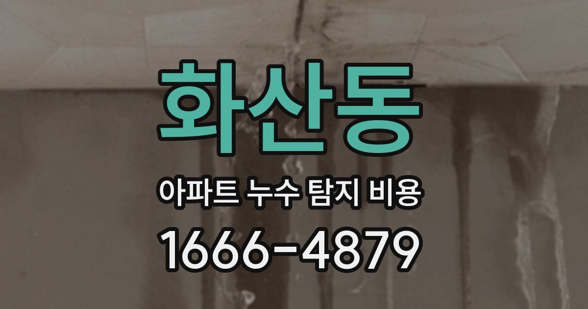 화산동 아파트 누수 탐지 비용