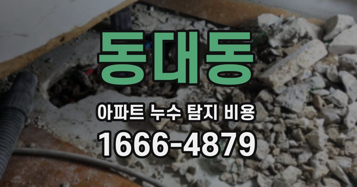 동대동 아파트 누수 탐지 비용