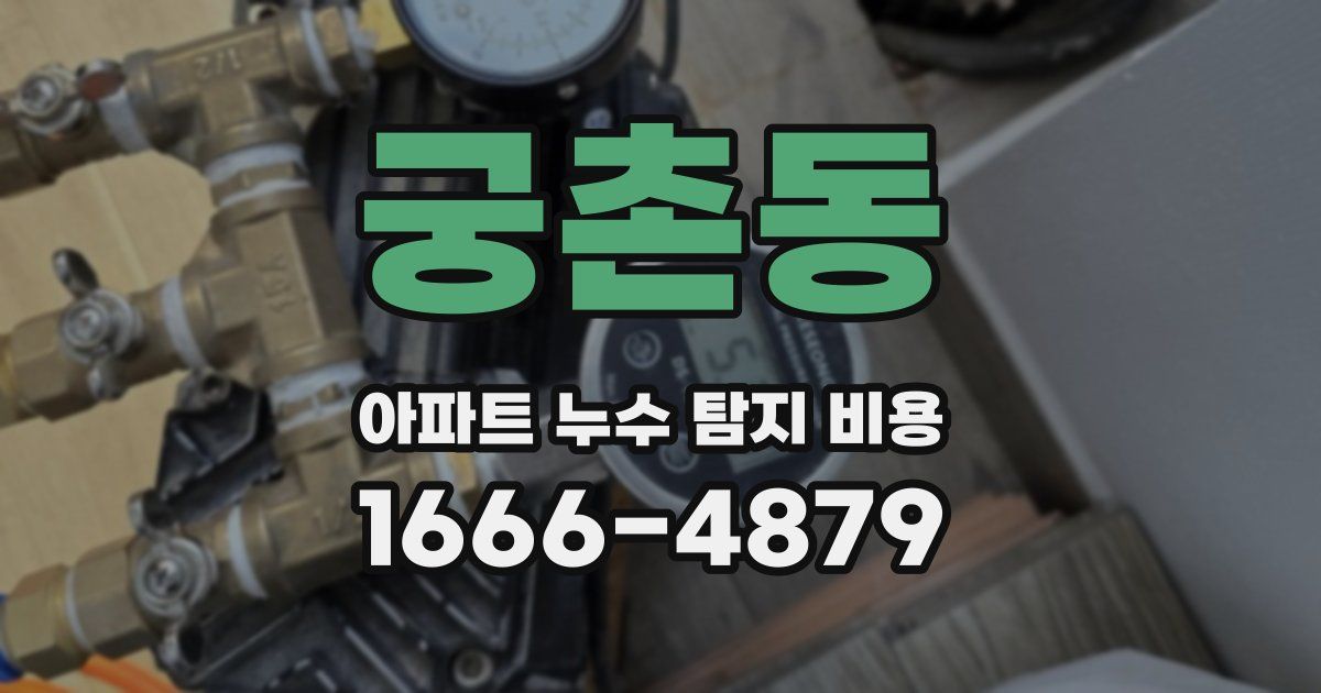 궁촌동 아파트 누수 탐지 비용