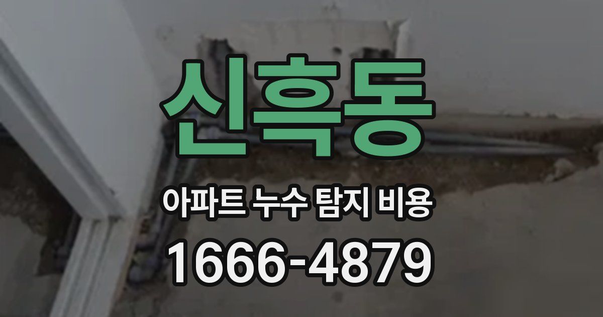 신흑동 아파트 누수 탐지 비용