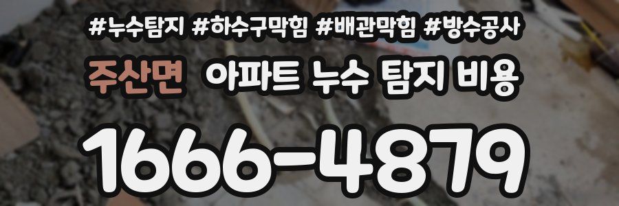주산면 아파트 누수 탐지 비용