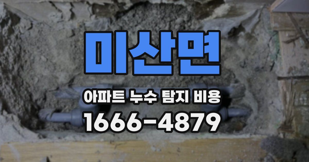 미산면 아파트 누수 탐지 비용