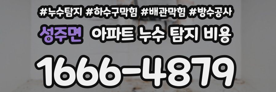 성주면 아파트 누수 탐지 비용