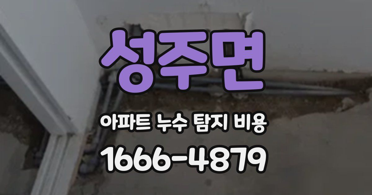성주면 아파트 누수 탐지 비용