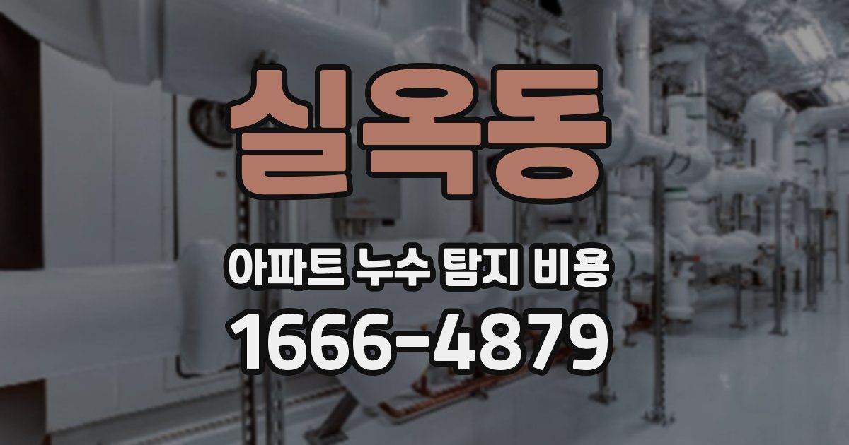 실옥동 아파트 누수 탐지 비용