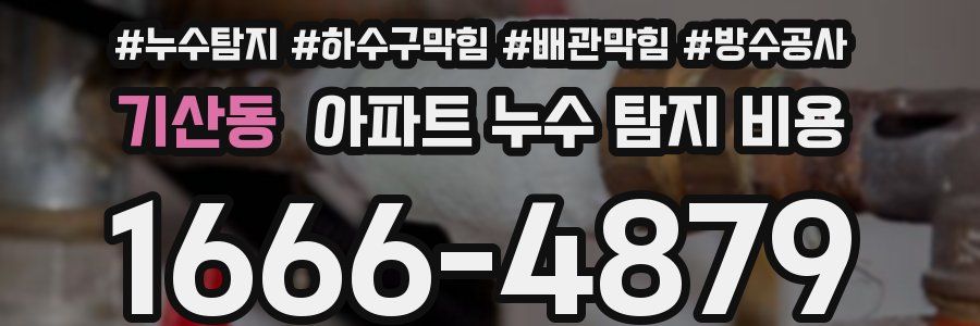 기산동 아파트 누수 탐지 비용