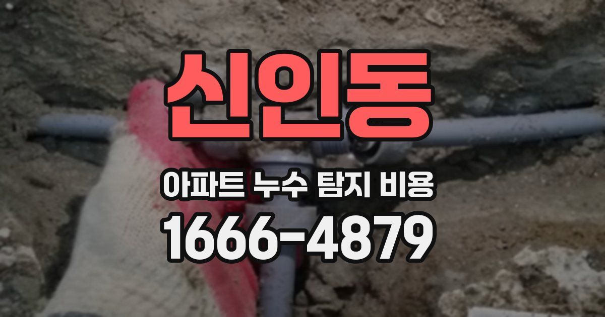 신인동 아파트 누수 탐지 비용