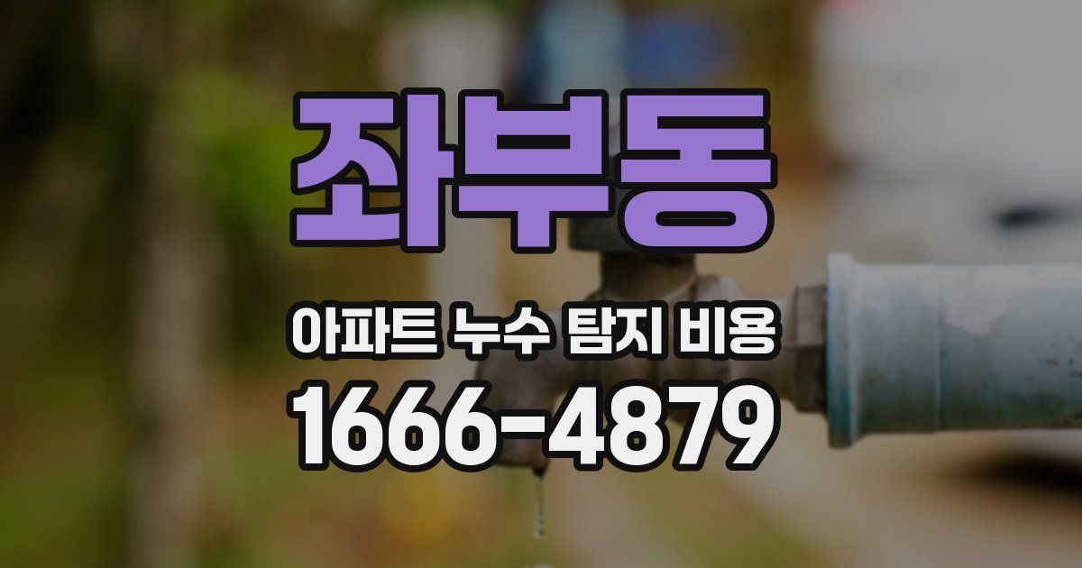 좌부동 아파트 누수 탐지 비용