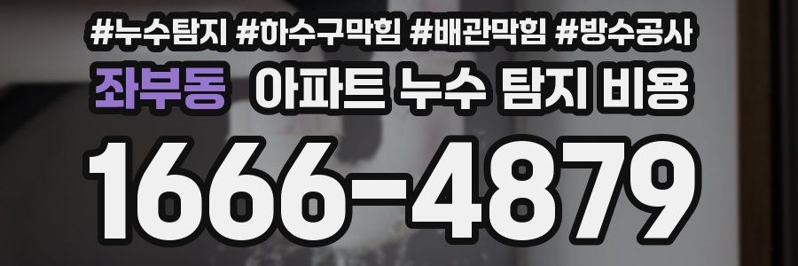 좌부동 아파트 누수 탐지 비용