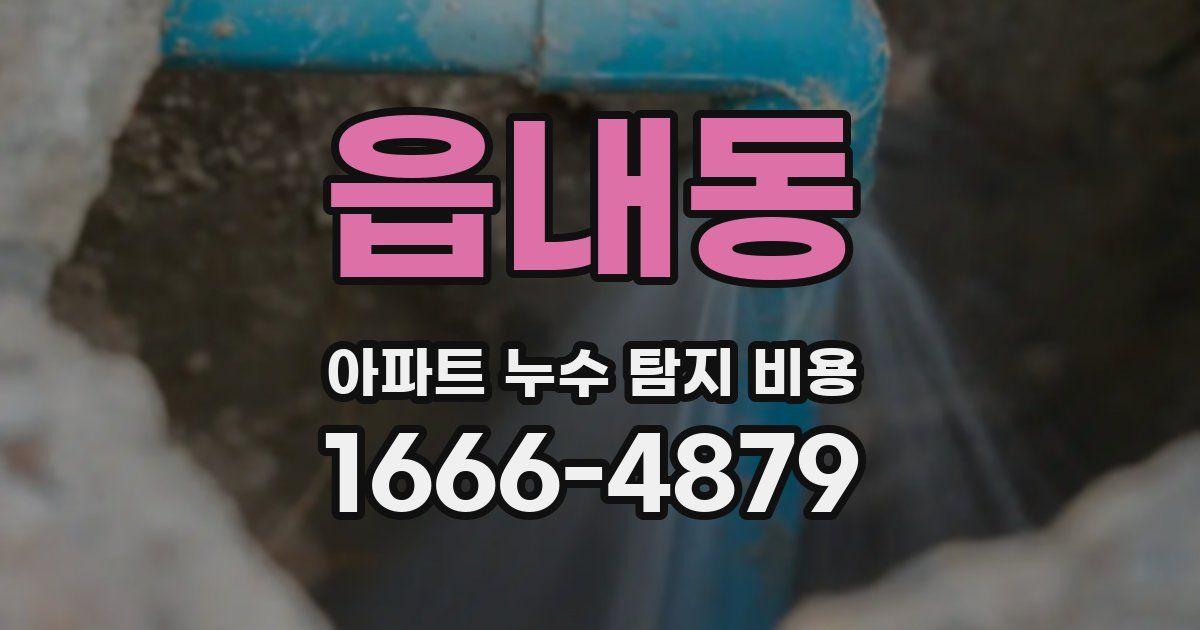 읍내동 아파트 누수 탐지 비용