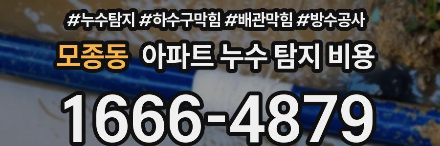 모종동 아파트 누수 탐지 비용