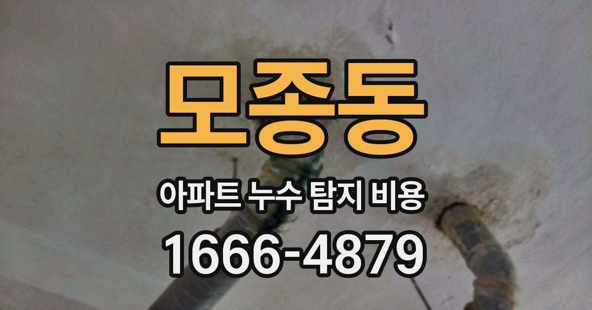 모종동 아파트 누수 탐지 비용