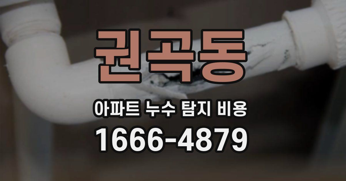 권곡동 아파트 누수 탐지 비용