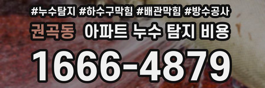 권곡동 아파트 누수 탐지 비용