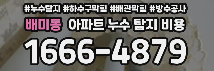 배미동 아파트 누수 탐지 비용