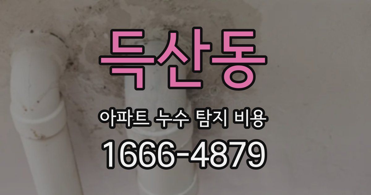 득산동 아파트 누수 탐지 비용