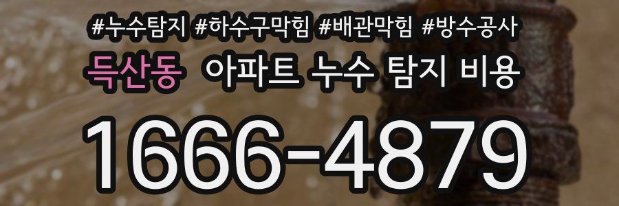 득산동 아파트 누수 탐지 비용