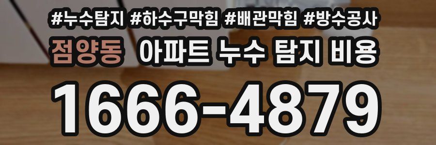 점양동 아파트 누수 탐지 비용