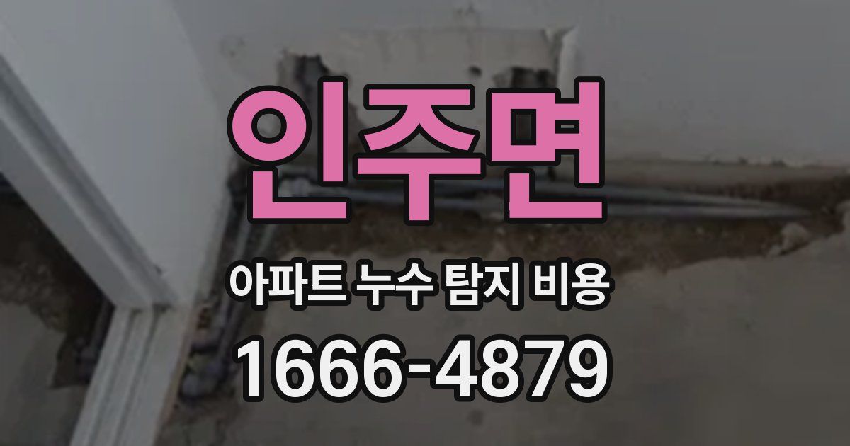 인주면 아파트 누수 탐지 비용