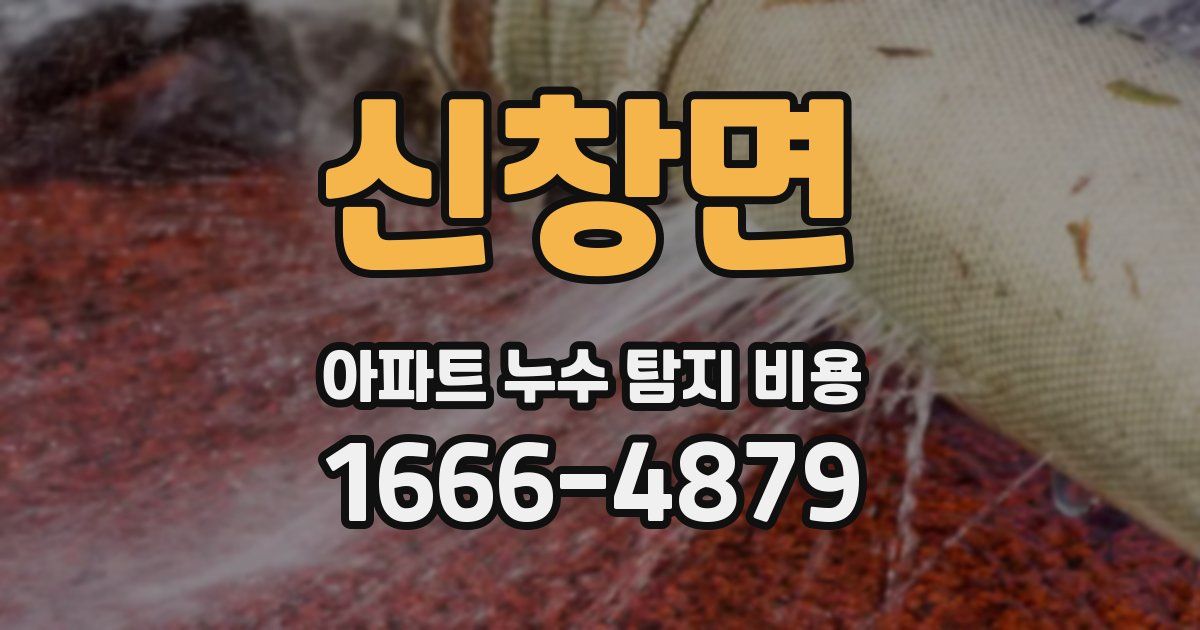 신창면 아파트 누수 탐지 비용