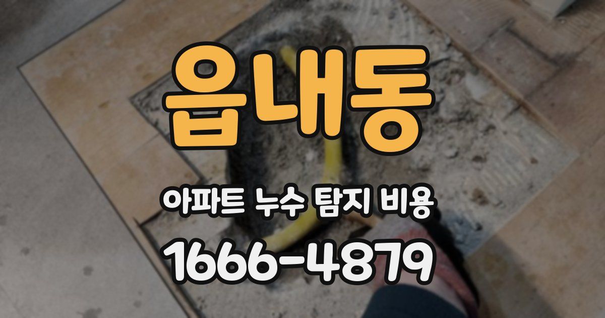읍내동 아파트 누수 탐지 비용