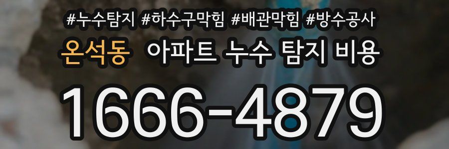 온석동 아파트 누수 탐지 비용