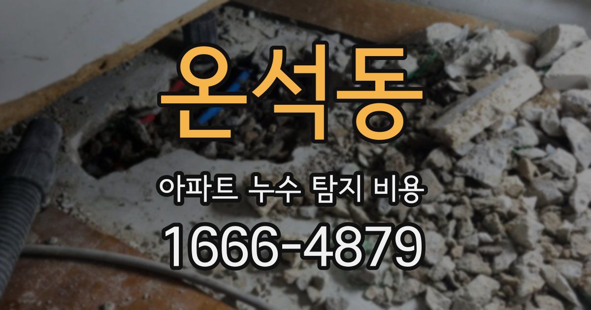 온석동 아파트 누수 탐지 비용
