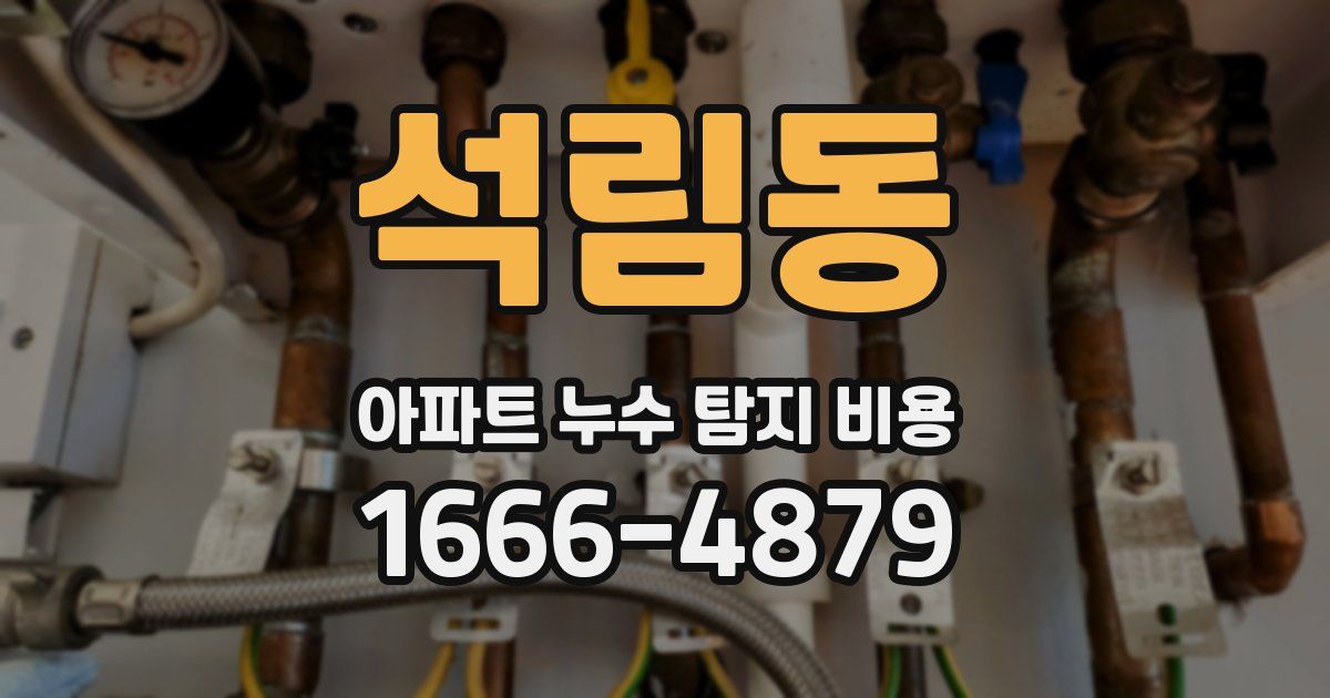 석림동 아파트 누수 탐지 비용