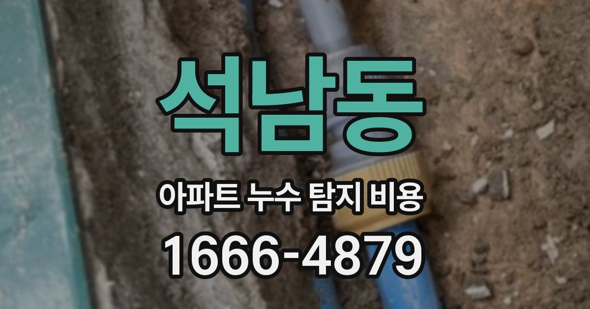 석남동 아파트 누수 탐지 비용