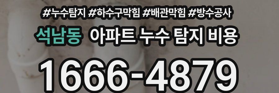 석남동 아파트 누수 탐지 비용