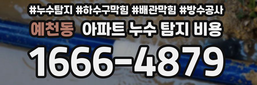 예천동 아파트 누수 탐지 비용