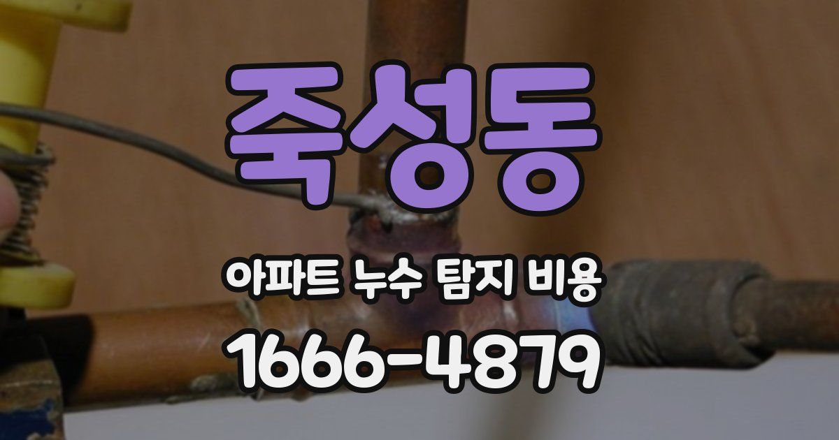 죽성동 아파트 누수 탐지 비용
