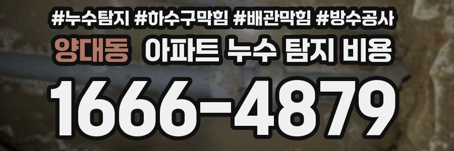양대동 아파트 누수 탐지 비용