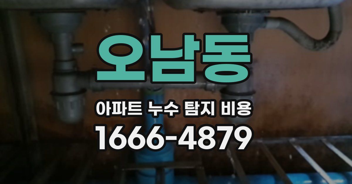 오남동 아파트 누수 탐지 비용