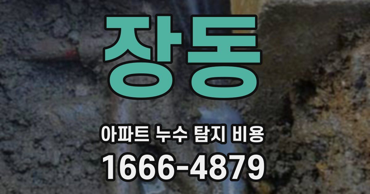 장동 아파트 누수 탐지 비용