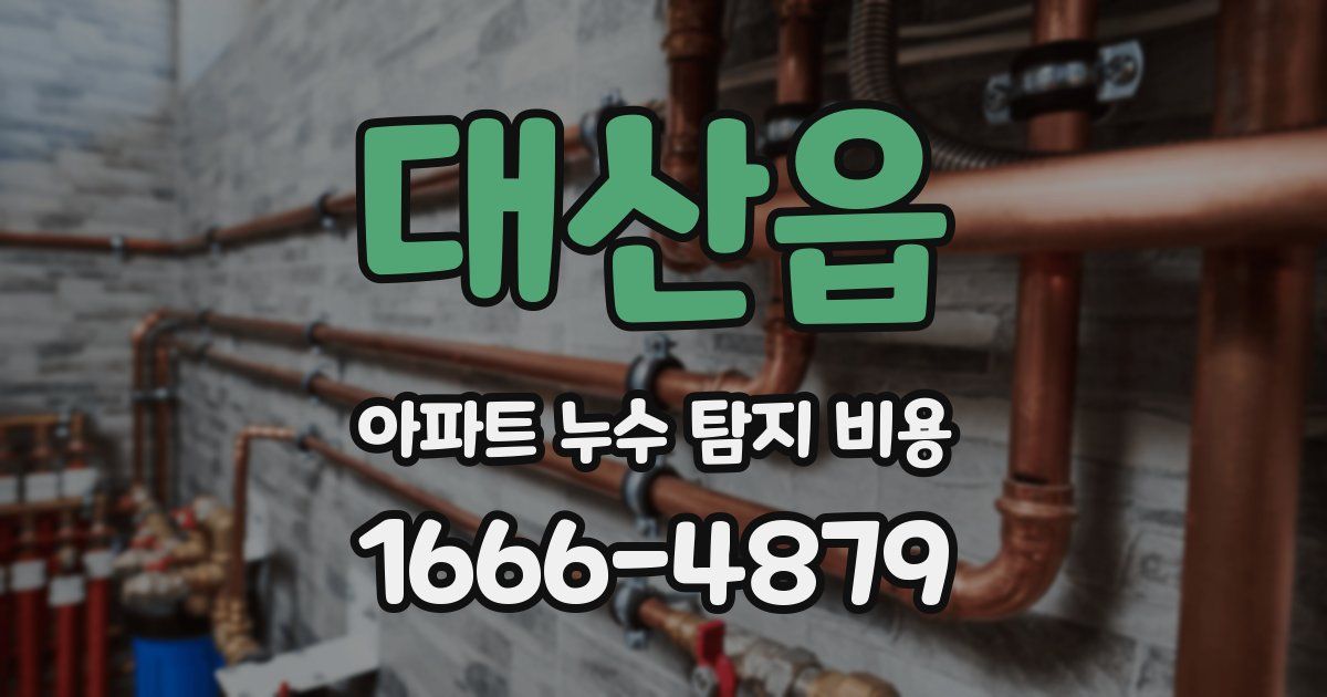 대산읍 아파트 누수 탐지 비용
