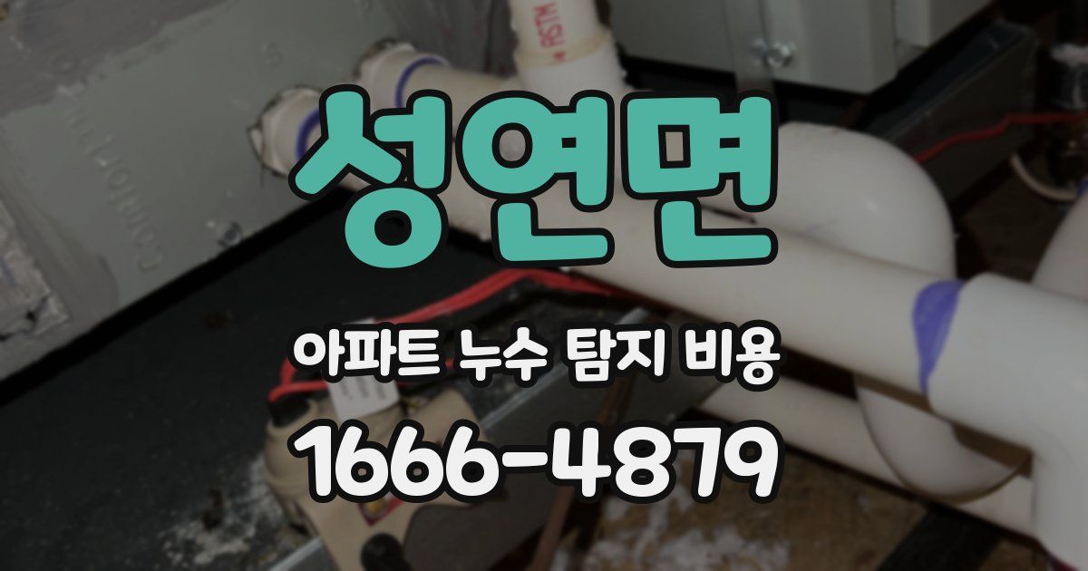 성연면 아파트 누수 탐지 비용